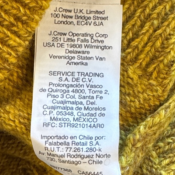 J. Crew Mustard Yellow Flecked Merino Wool Crewneck Sweater Size Small - Picture 7 of 8